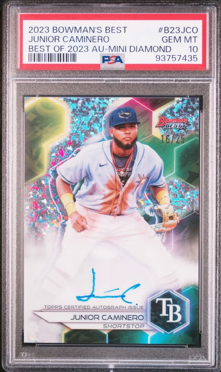 2023 Bowman's Best Junior Caminero Best of 2023 Autograph Mini Diamond