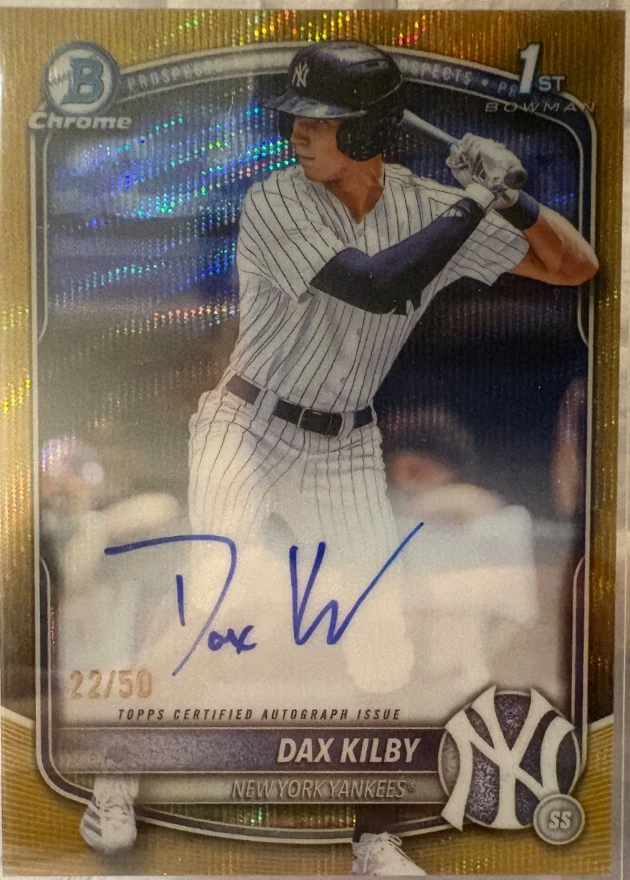 2025 Bowman Draft Dax Kilby 1st Bowman Autograph Gold Refractor