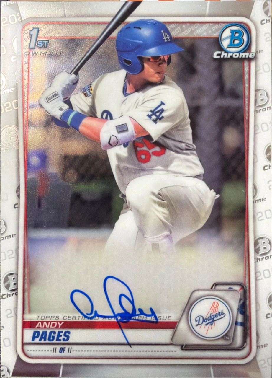 2020 Bowman Chrome Andy Pages 1st Bowman Autograph