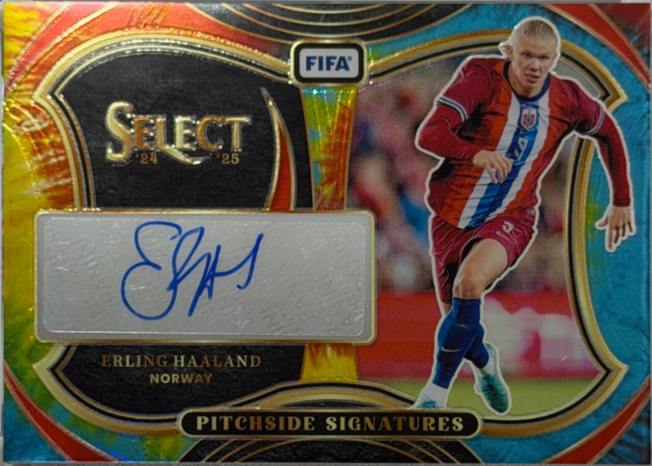 2024-25 Panini Select Erling Haaland Pitchside Signatures Tye-Die