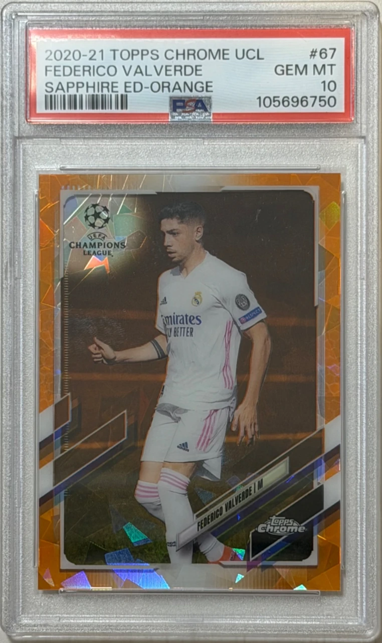 2020-21 Topps Chrome UCL Federico Valverde Sapphire Ed-Orange #67 RC