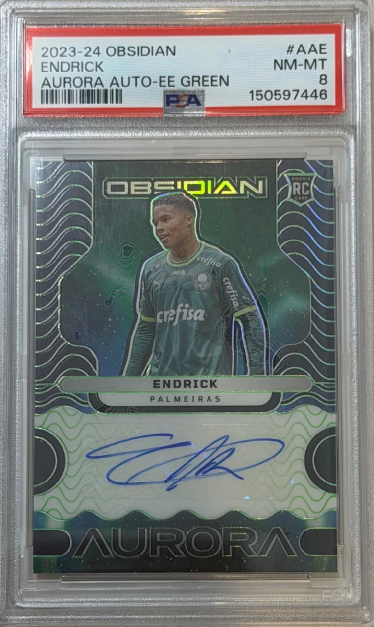 2023-24 Panini Obsidian Aurora Autographs Endrick 3/5