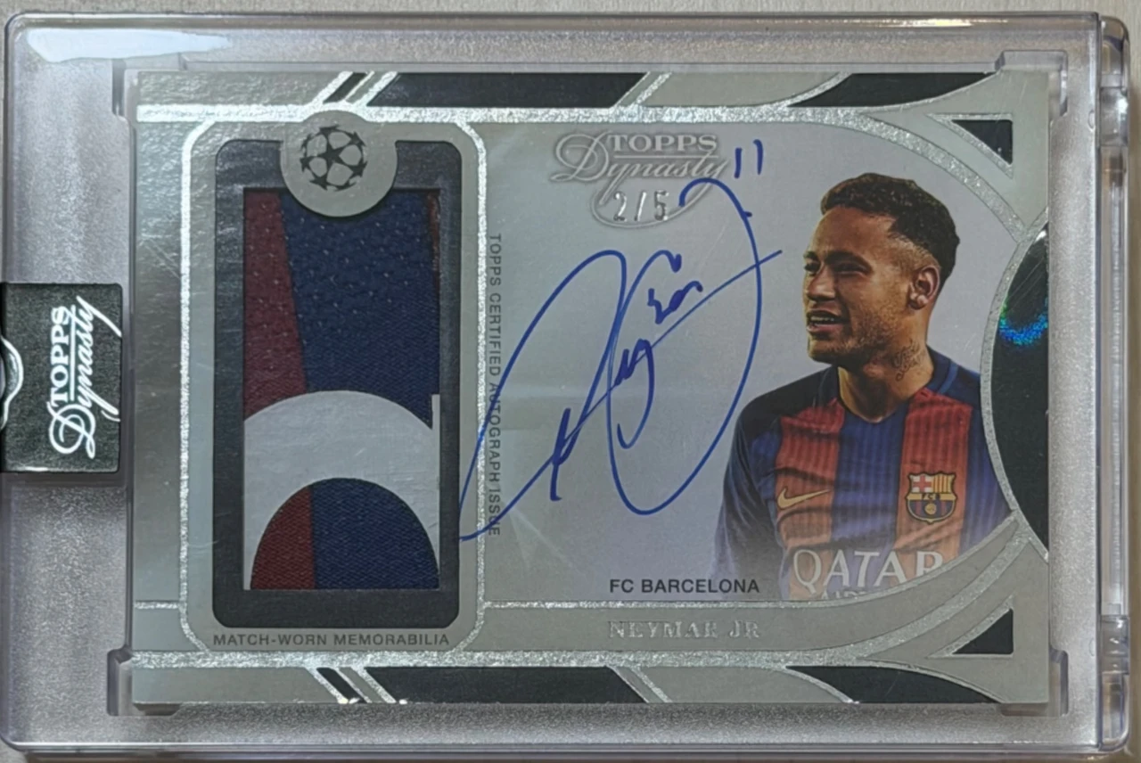 2024/25 Topps Dynasty UEFA Club Competitions Neymar Jr Autographed Patch Card