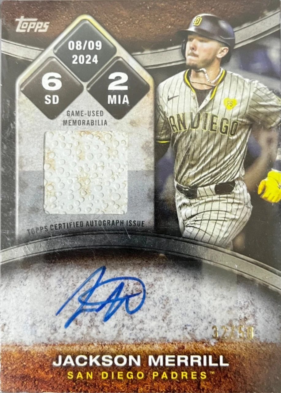topps MLB 2025 jackson merrill base relic autograph /50