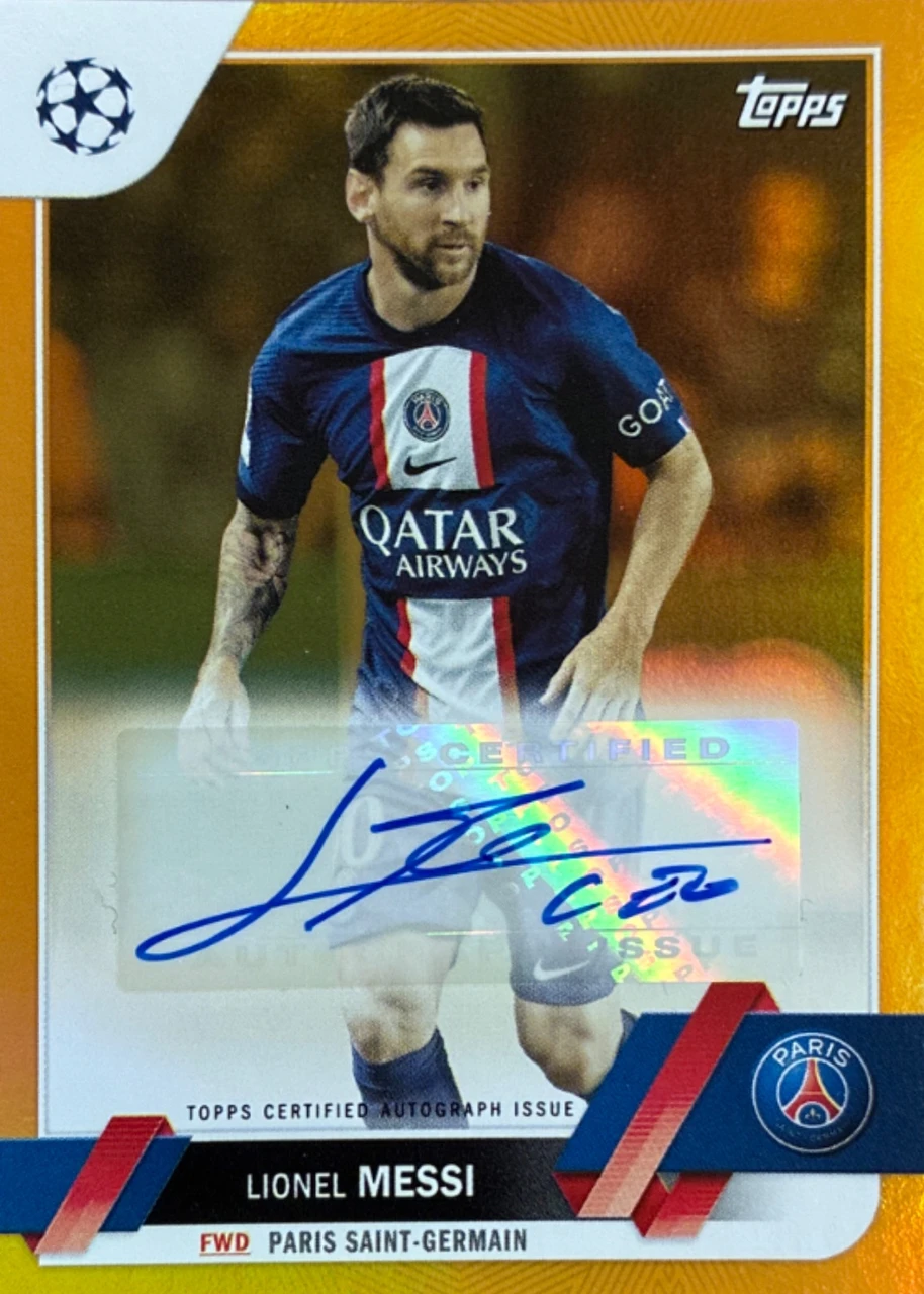 2022-23 Topps UCC LIONEL MESSI Autograph Orange /25