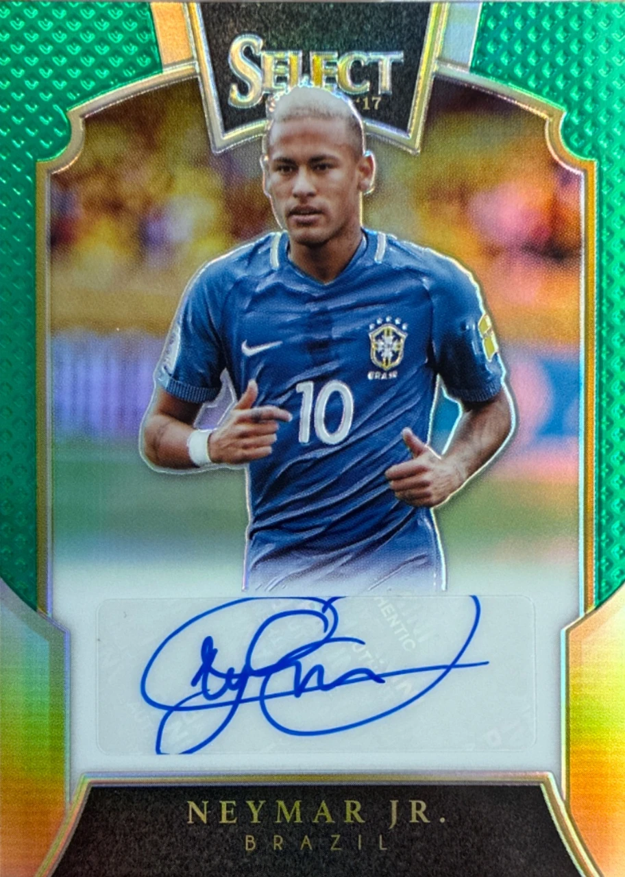 2016-17 PANINI SELECT SOCCER NEYMAR JR. Autograph Green /5
