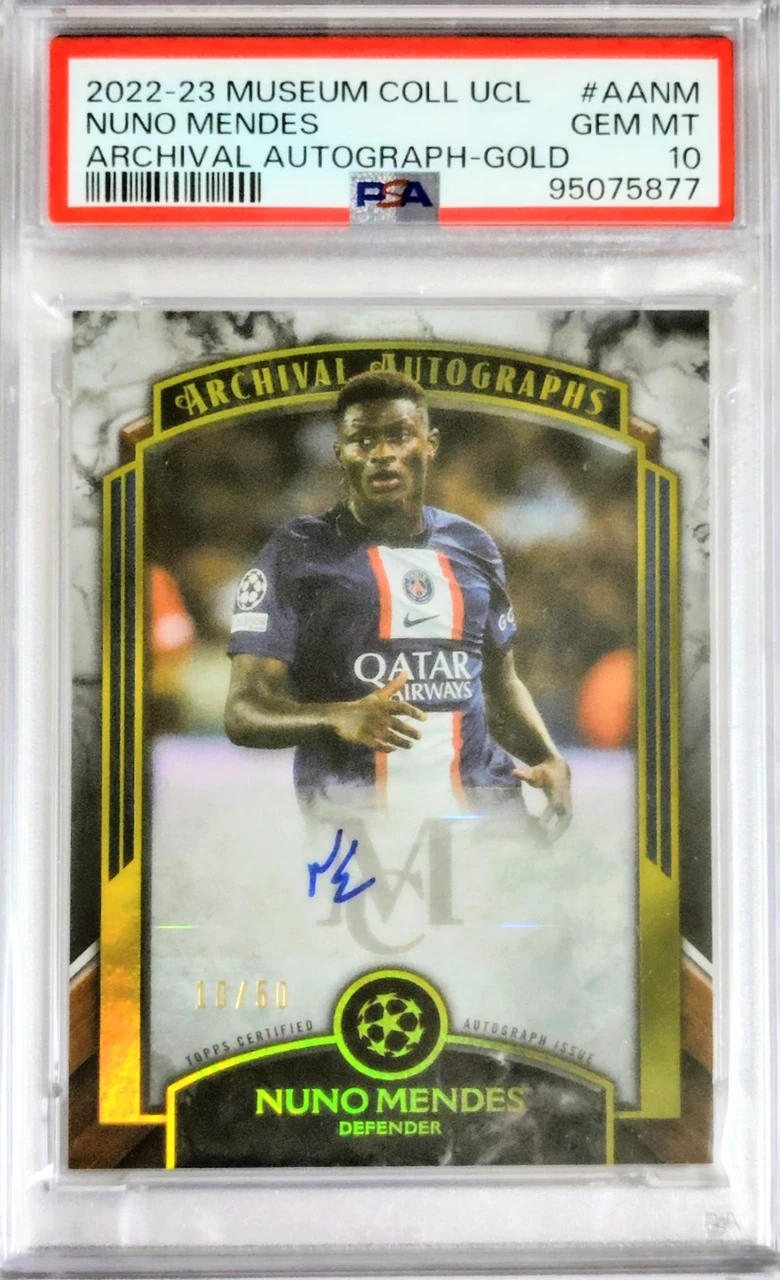 TOPPS MUSEUM COLLECTION UEFA CHAMPIONS LEAGUE ARCHIVAL AUTOGRAPHS AANM NUNO MENDES ARCHIVAL AUTOGRAPH-GOLD