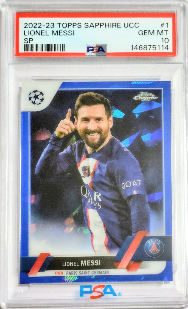 TOPPS CHROME SAPPHIRE EDITION UEFA CLUB COMPETITIONS #1 LIONEL MESSI SP