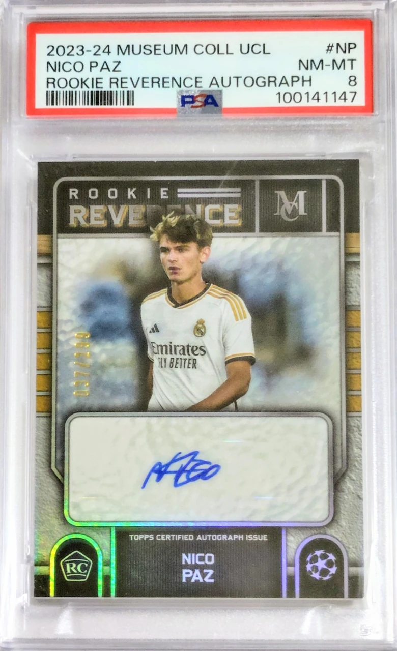 TOPPS MUSEUM COLLECTION UEFA CHAMPIONS LEAGUE ROOKIE REVERENCE AUTOGRAPHS #NP NICO PAZ ROOKIE REVERENCE AUTOGRAPH