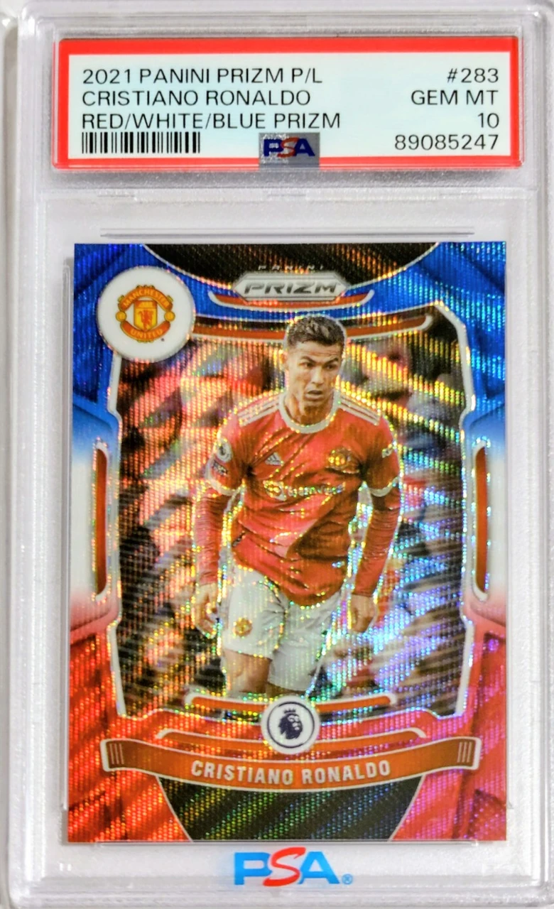 PANINI PRIZM PREMIER LEAGUE #283 CRISTIANO RONALDO RED/WHITE/BLUE PRIZM