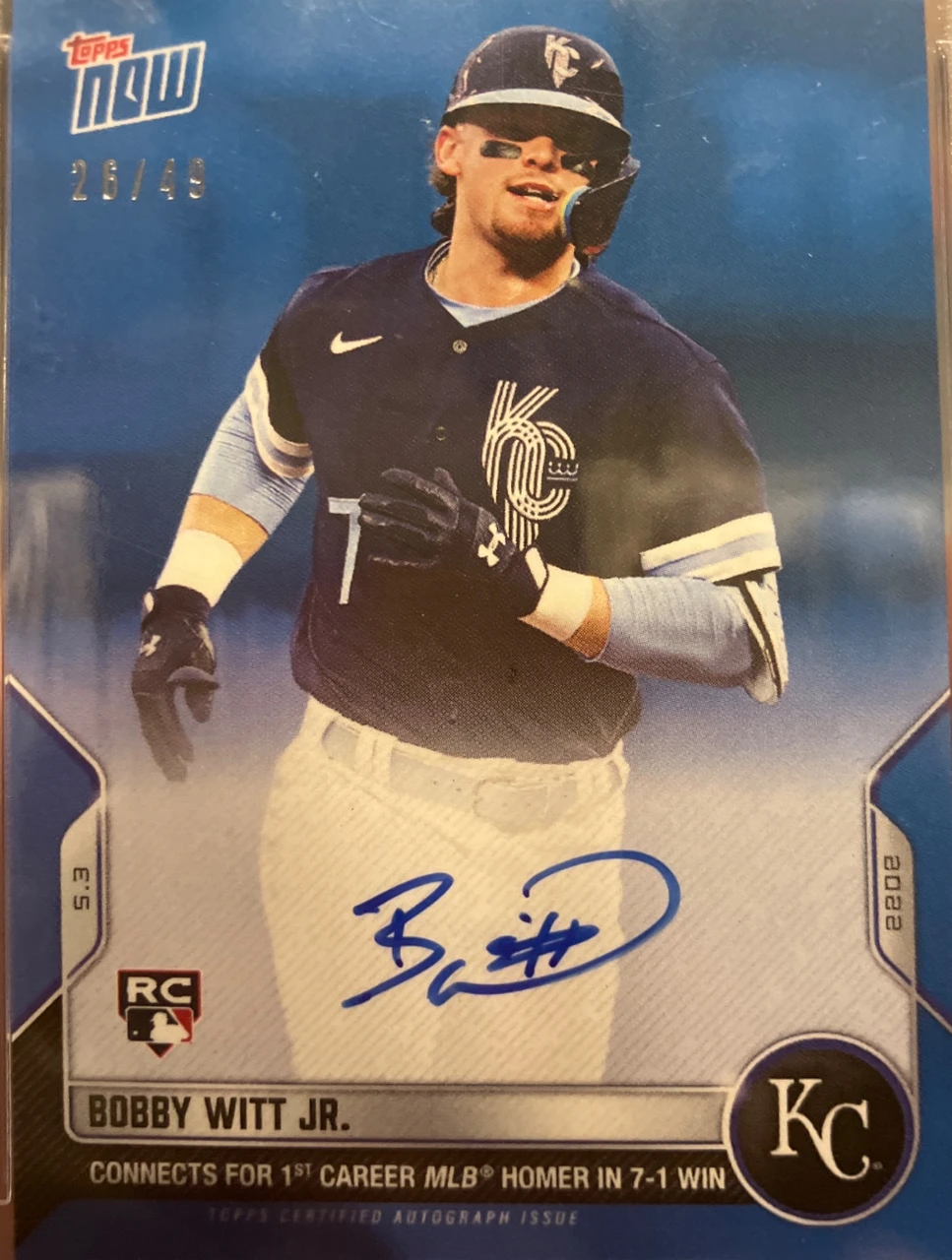 2022 Topps Now Bobby Witt Jr. Autograph