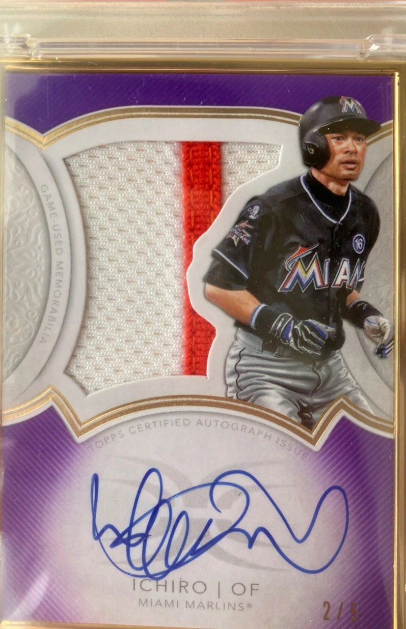 2018 Topps Definitive Collection Ichiro Framed Autographed Patch