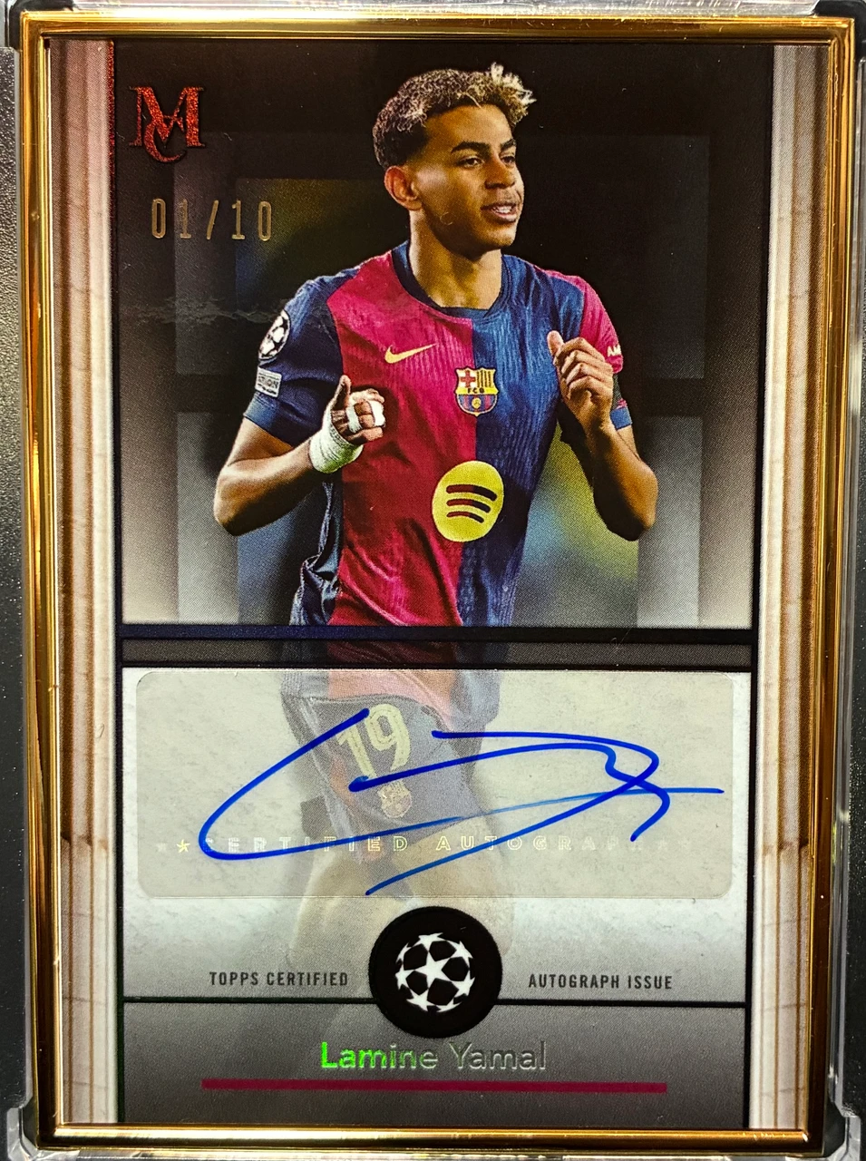topps Lamine Yamal museum collection gold Flame 1/10