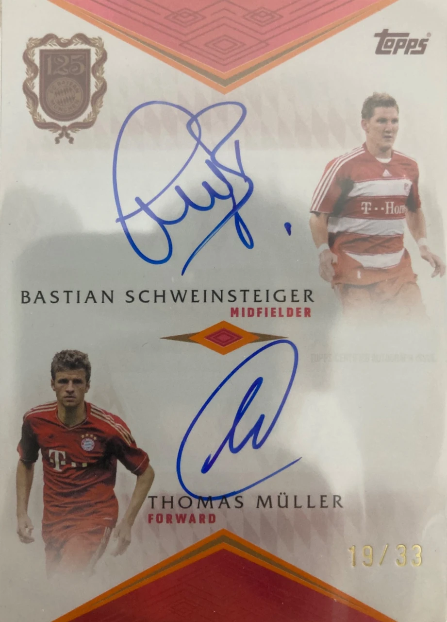 Bastian Schweinsteiger and Thomas Müller Dual Autograph