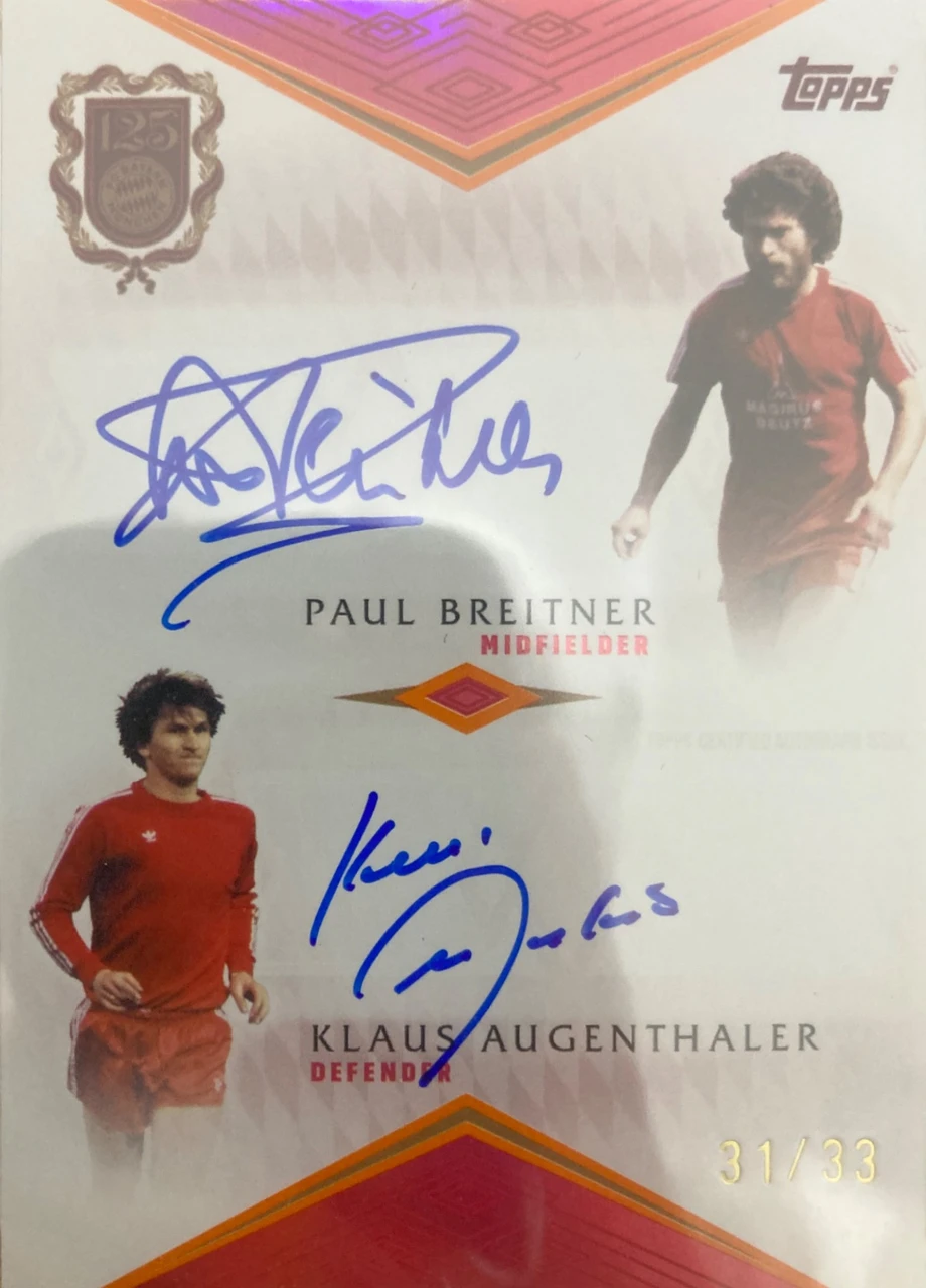 Paul Breitner and Klaus Augenthaler Dual Autograph