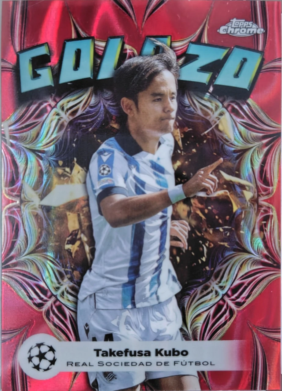 2023-24 Topps Chrome UEFA Club Competitions Golazo Takefusa Kubo