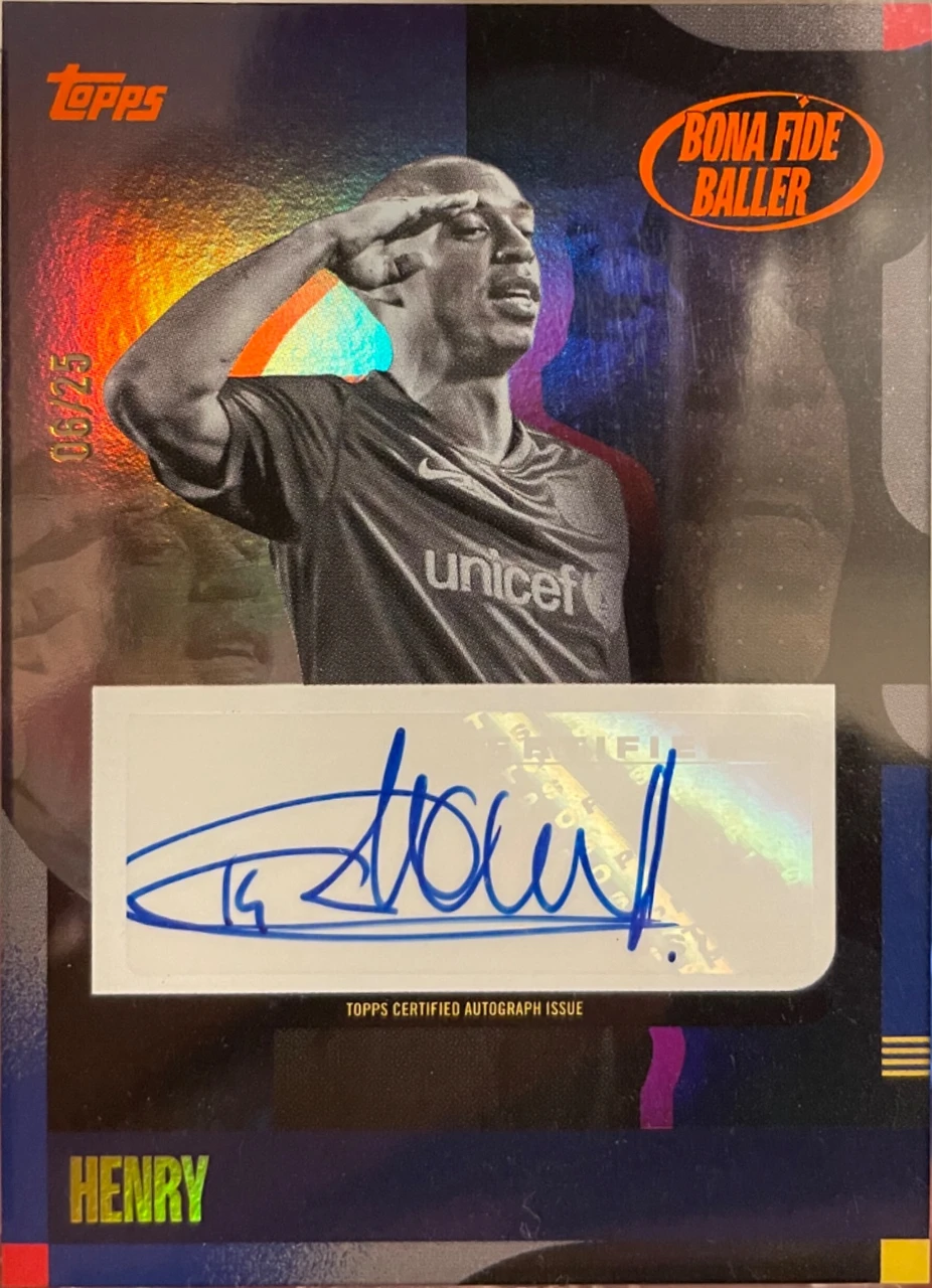 Thierry Henry 2024 Topps Bona Fide Baller Autograph