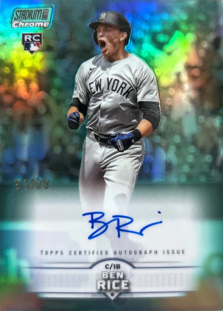 2025 Topps Stadium Club Chrome Ben Rice Autograph