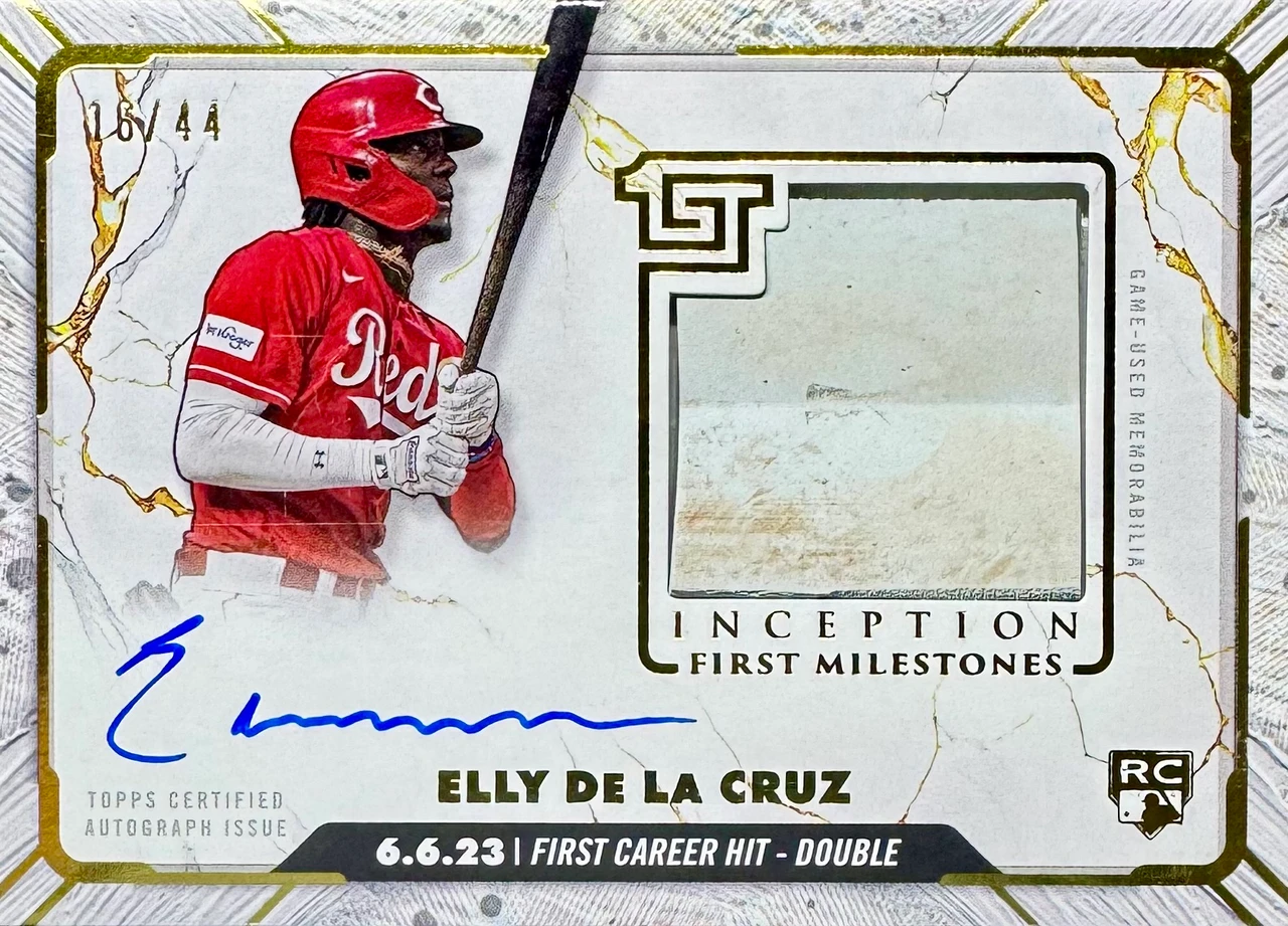 2024 Topps Inception Baseball_#FMAR-ED_MLB First Milestones Autograph Relic - Elly De La Cruz_16/44