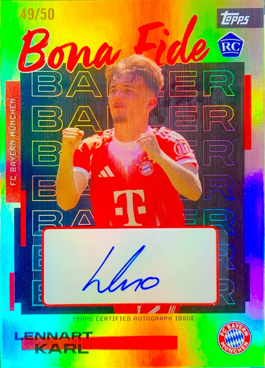 2025/26 Topps FC Bayern München Bona Fide Baller Autograph Lennart Karl /50