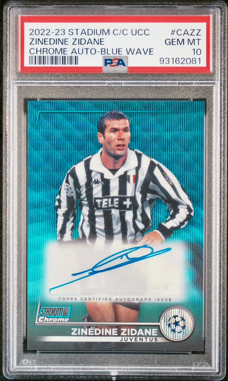 2022-23 TOPPS STADIUM CLUB CHROME UEFA CLUB COMPETITIONS CHROME AUTOGRAPHS | BLUE WAVEZINEDINE ZIDANE /75